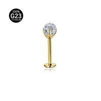 Piercing Labret com Zircônia Corte Diamante e Brilho Premium