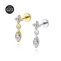 Piercing Labret Feminino com Brilho Sutil e Charme Sofisticado
