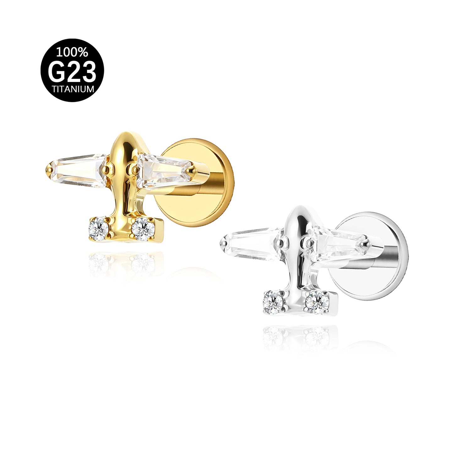 Piercing Labret Titânio G23 Joia Minimalista e Elegante