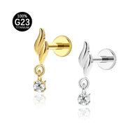 Piercing Labial em Titânio G23 com Design de Raio Suave