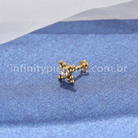 Piercing Labret Aço Cirúrgico Indiano Zircônia