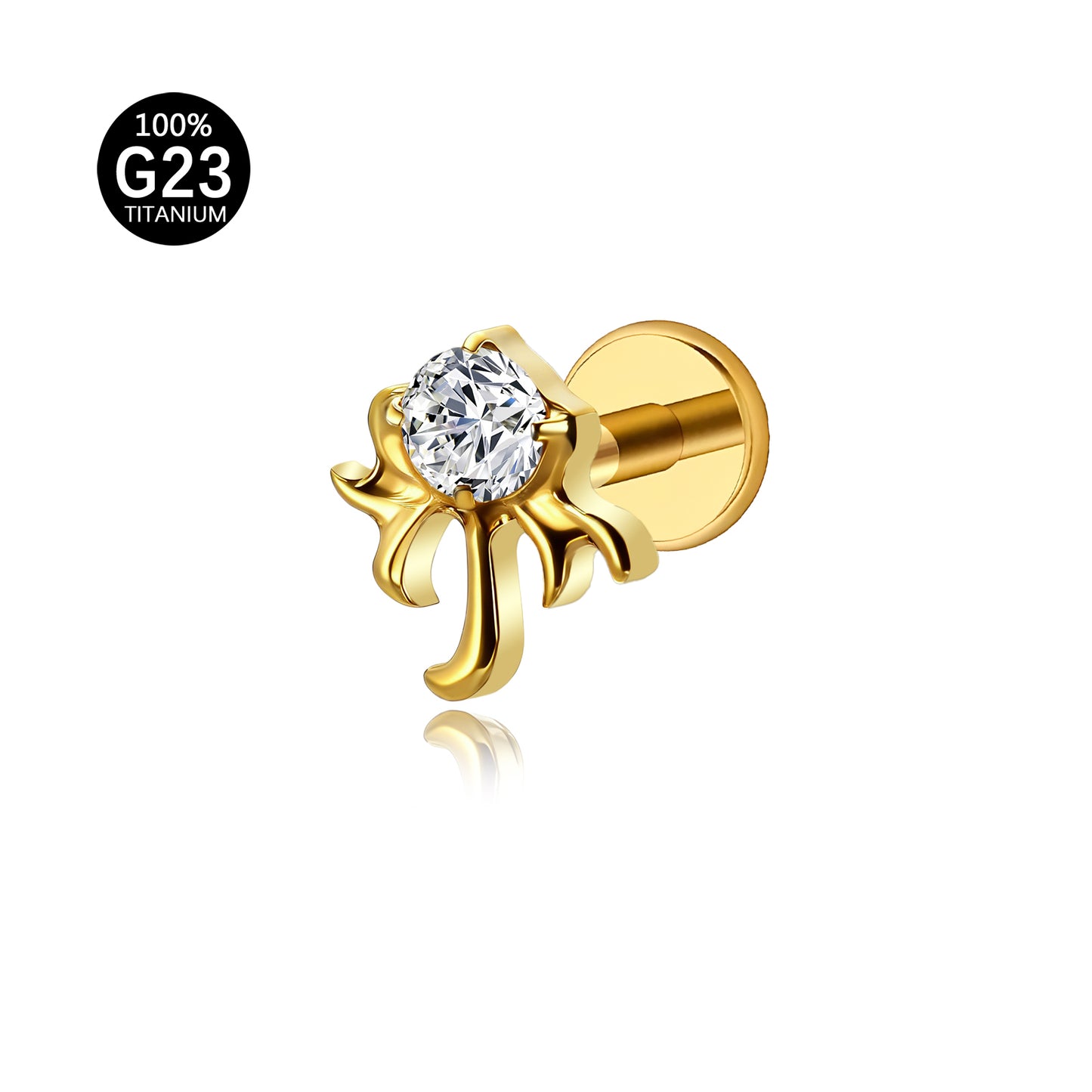 Piercing Labret Titânio G23 com Design Exclusivo e Brilho Sofisticado