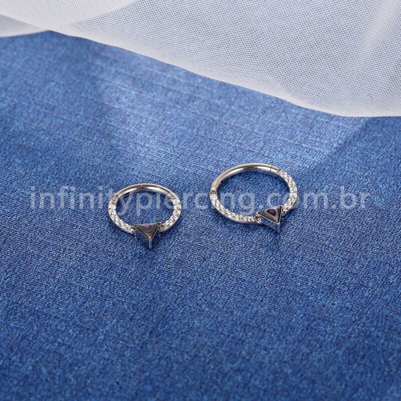 Piercing Argola Titânio Segmento Articulado Zircônia