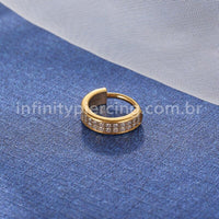 Piercing Argola Segemento Articulado Titânio Zircônia Cravejada