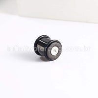 Alargador Aço Cirúrgico Black Plug Com Borracha