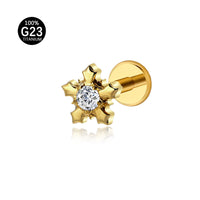 Piercing Labret Feminino Titânio G23 com Design Artístico e Moderno