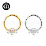 Piercing Argola Titânio / Olho Zircônia Cravejada