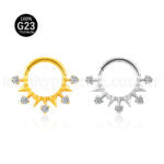 Piercing Argola Titânio Segmento Articulado Zircônia Cravejada Com Spike