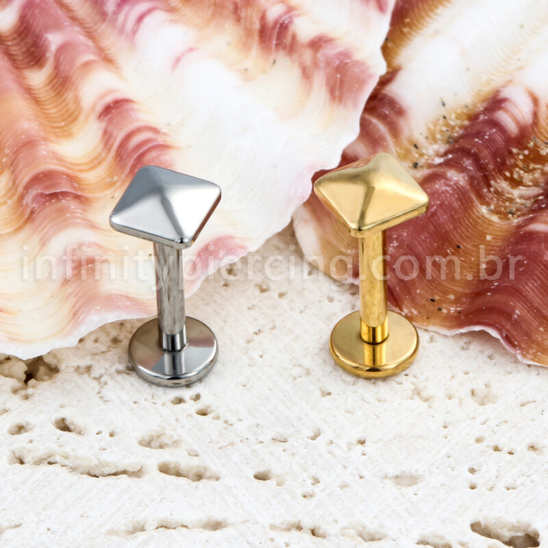 Piercing Labret Titânio Quadrado