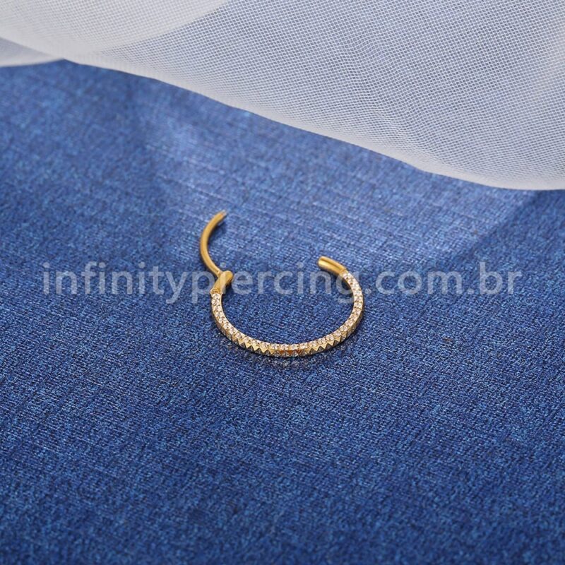 Piercing Argola Titânio Segmento Articulado Zircônia