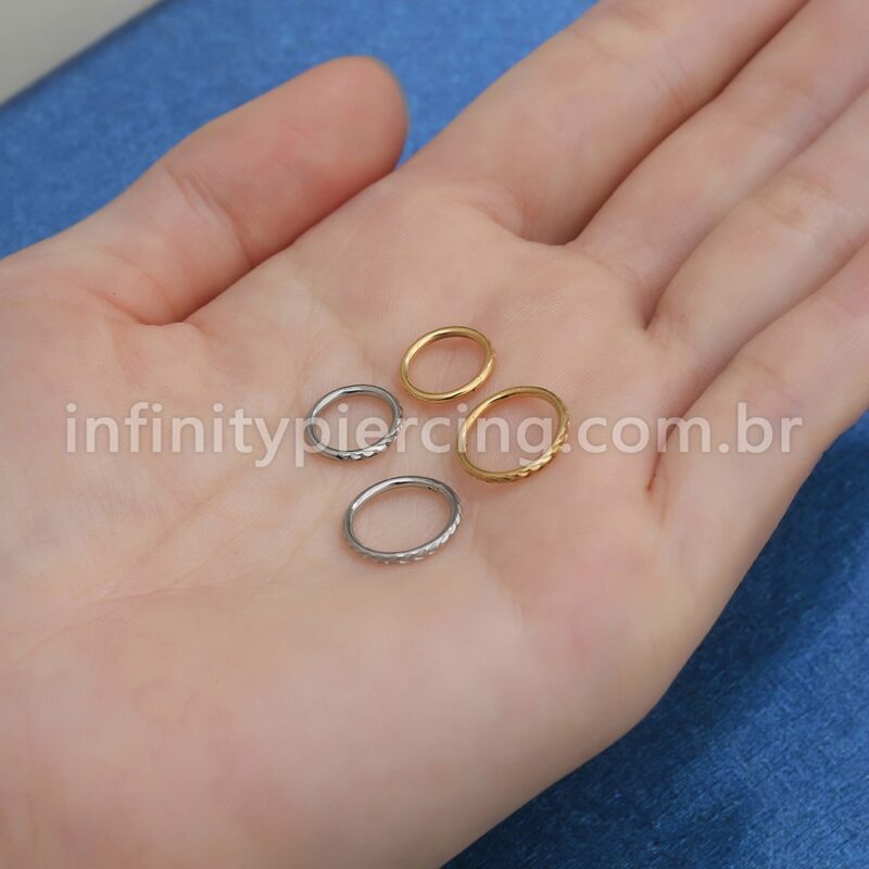 Piercing Argola Aço Cirúrgico Segmento Articulado Detalhado