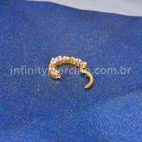 Piercing Argola Titânio Frontal Detalhes Com Zircônia