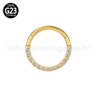 Piercing Argola Segmento Articulado Titânio Zircônia
