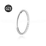 Piercing Argola Segmentada Titânio 1 Fileira Zircônia Cravejada