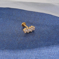 Piercing Labret Aço Cirúrgico Zircônia Cravejada Flor