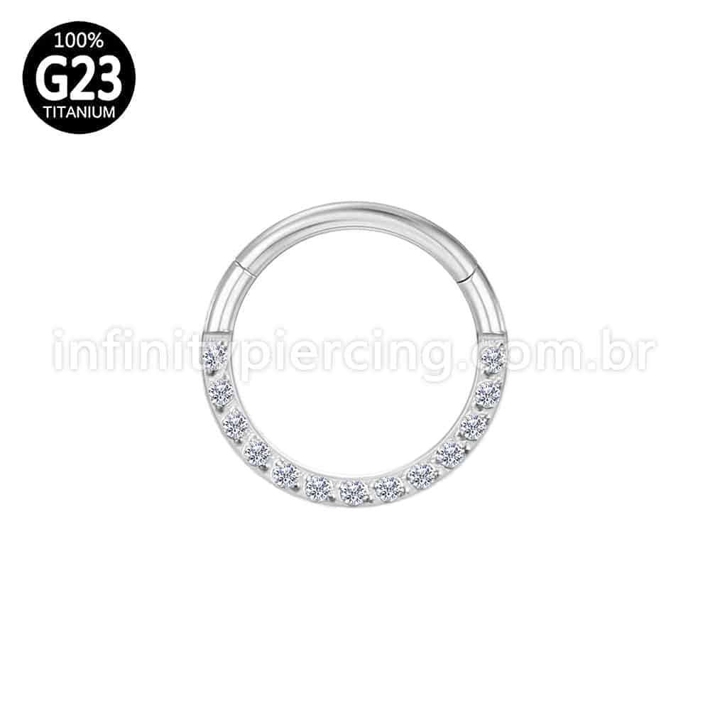 Piercing Argola Segmento Articulado Titânio Zircônia