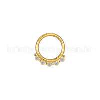 Piercing Argola Aço Cirúrgico Indiano 5 Zircônias