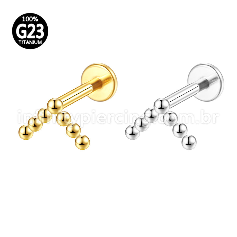 Piercing  Labret Titânio Bolinhas