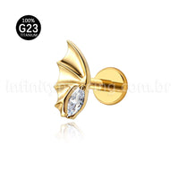 Piercing Labret Titânio Meia Asa