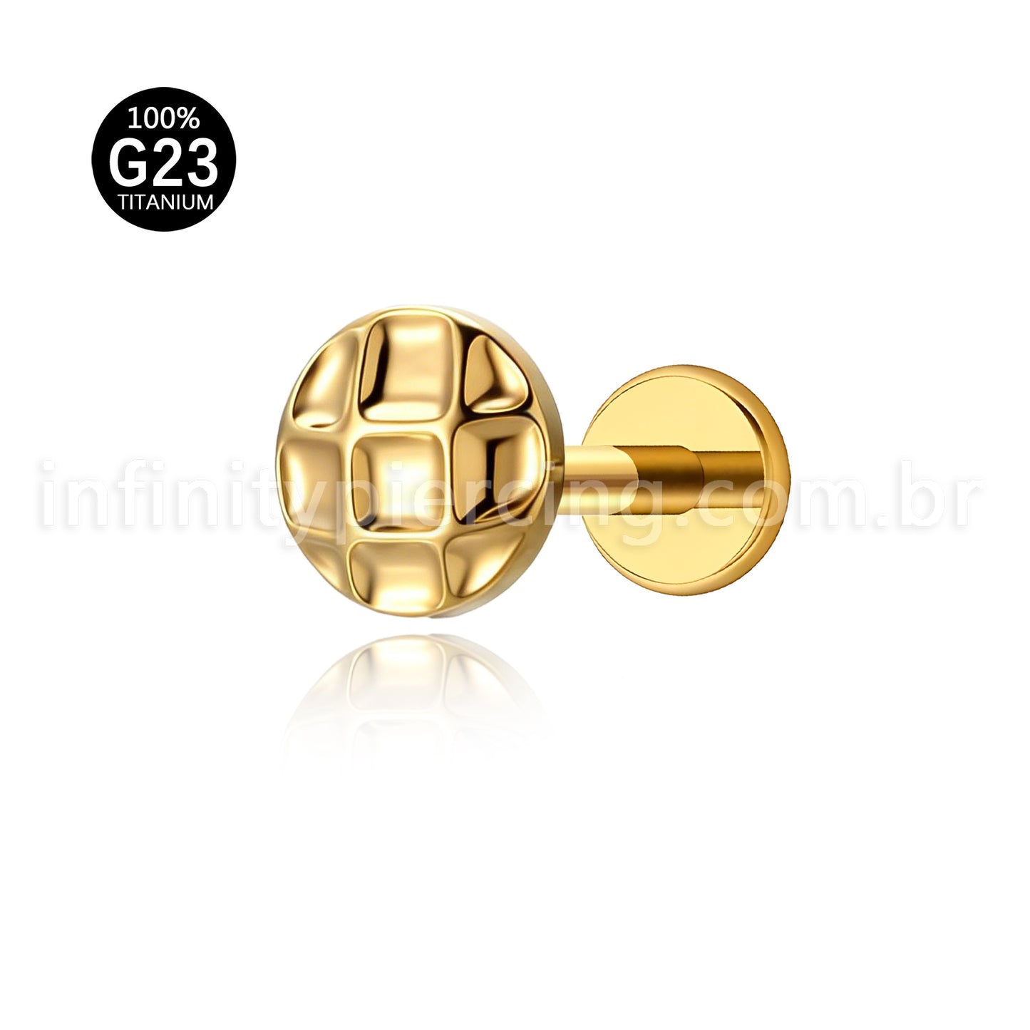 Piercing Labret Titânio Redondo Jogo Da Velha