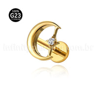 Piercing Labret Titânio Lua