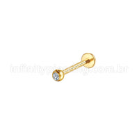 Piercing Labret Aço Cirúrgico Zircônia Rosca Interna
