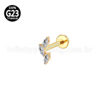 Piercing Labret Titânio Trio Zircônia