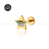 Piercing Labret Titânio Estrelinha