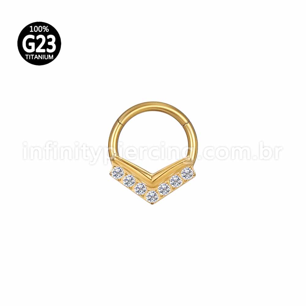 Piercing Argola Gota Titânio Segmento Articulado Zircônia