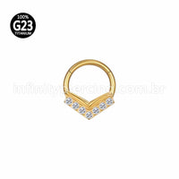 Piercing Argola Gota Titânio Segmento Articulado Zircônia