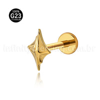 Piercing Labret Titânio Deltoid Detalhado