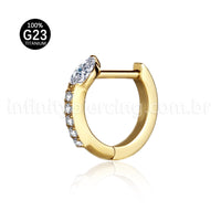 Piercing Argola Titânio Com Zircônia Cravejada