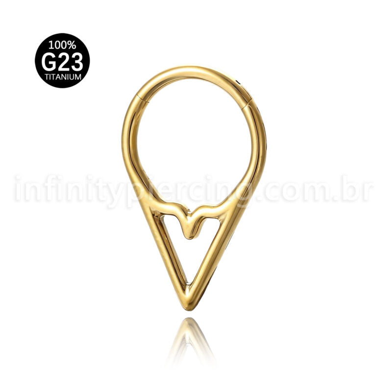 Piercing Argola Titânio Com Detalhe V