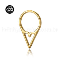 Piercing Argola Titânio Com Detalhe V