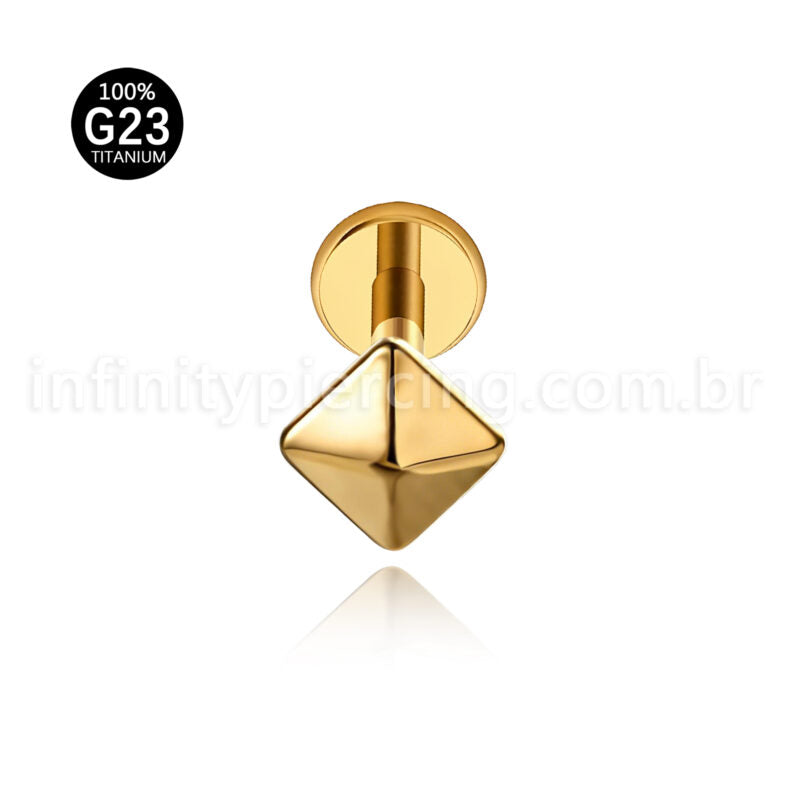 Piercing Labret Titânio Quadrado