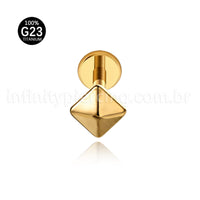 Piercing Labret Titânio Quadrado