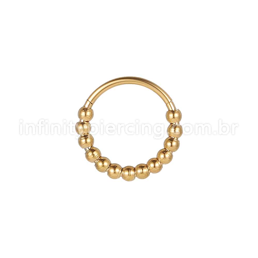 Piercing Argola Aço Cirúrgico Segmento Articulado Bolinhas
