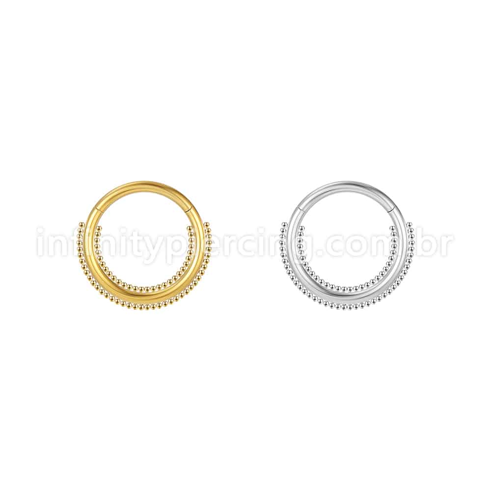 Piercing Argola Aço Cirúrgico Com Detalhes