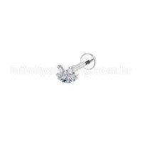 Piercing Labret Aço Cirúrgico Com Zircônia