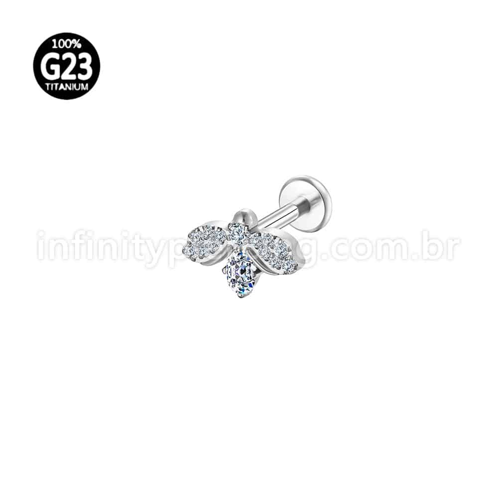 Piercing Labret Titânio Abelha Zircônia