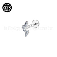 Piercing Labret Titânio Trio Zircônia