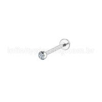 Piercing Labret Aço Cirúrgico Zircônia Rosca Interna