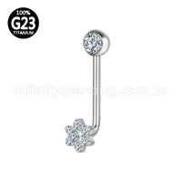 Piercing Titânio Intimo Flor Zircônia Cravejada