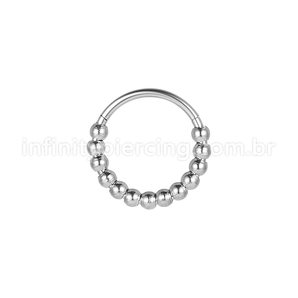 Piercing Argola Aço Cirúrgico Segmento Articulado Bolinhas