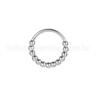 Piercing Argola Aço Cirúrgico Segmento Articulado Bolinhas