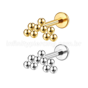 Piercing Labret Aço Cirúrgico Indiano