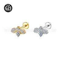 Piercing Labret Titânio Abelha Zircônia