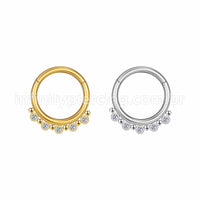 Piercing Argola Aço Cirúrgico Indiano 5 Zircônias