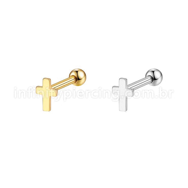 Piercing Minibarbell  Aço Cirúrgico Cruz 1,2X8 10487