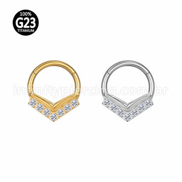 Piercing Argola Gota Titânio Segmento Articulado Zircônia